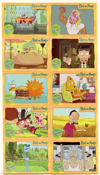 2018 Rick and Morty Season 1 Scratch + Sniff Chase Card Set SS1-SS10 Cryptozoic