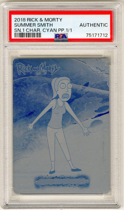2018 Rick and Morty Season 1 Character CB05 Summer Smith Cyan Printing Plate