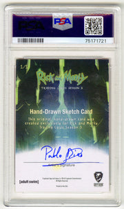 2019 Rick and Morty Season 3 Krombopulos Michael Sketch Card by Pablo Diaz - TvMovieCards.com
