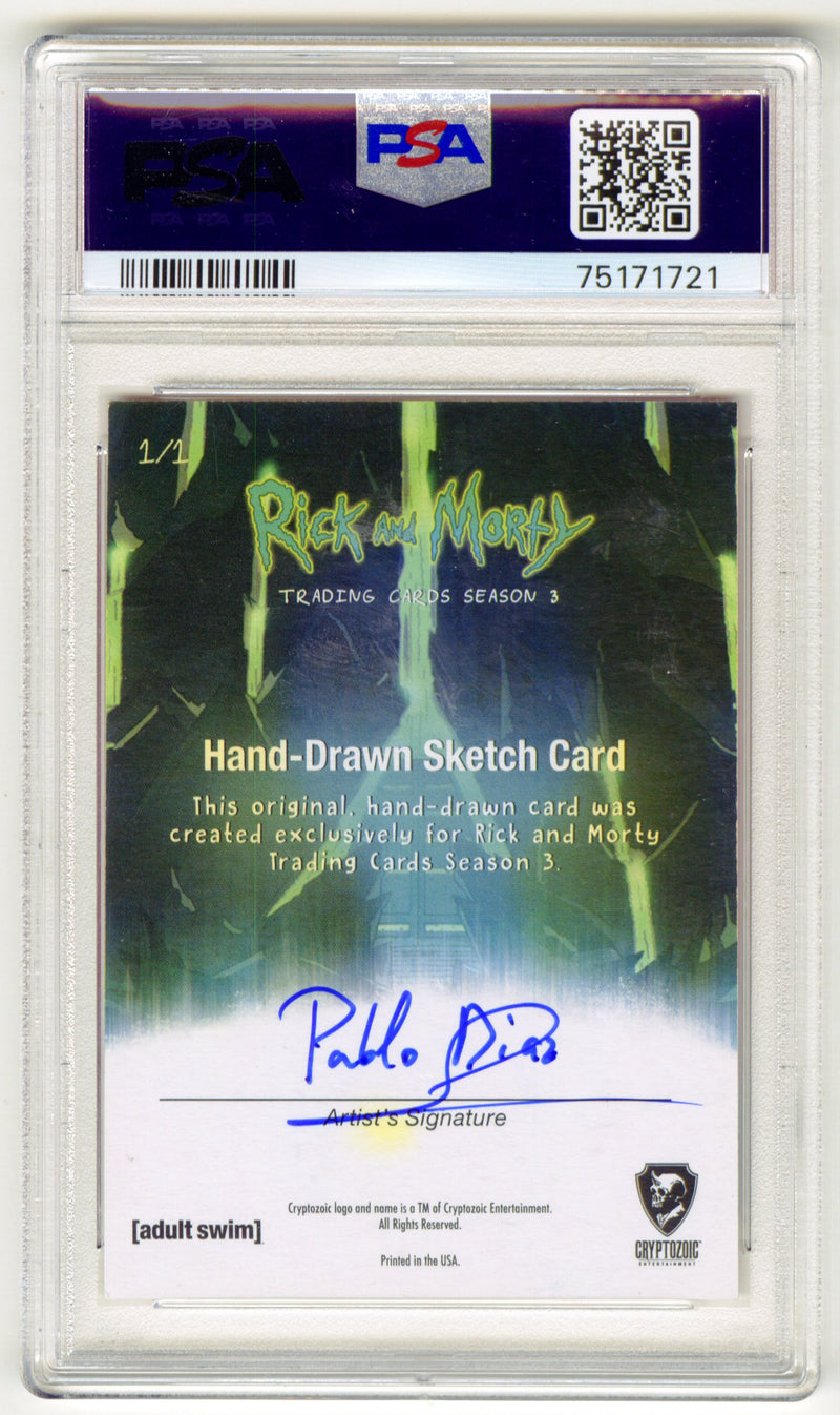 2019 Rick and Morty Season 3 Krombopulos Michael Sketch Card by Pablo Diaz - TvMovieCards.com