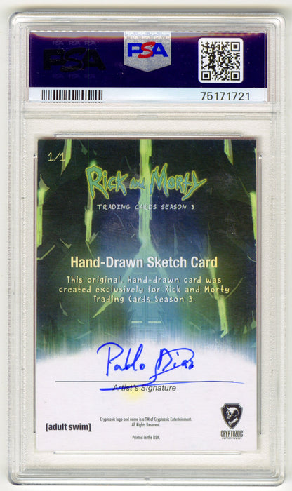 2019 Rick and Morty Season 3 Krombopulos Michael Sketch Card by Pablo Diaz