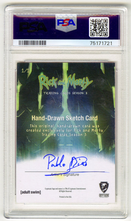 2019 Rick and Morty Season 3 Krombopulos Michael Sketch Card by Pablo Diaz - TvMovieCards.com