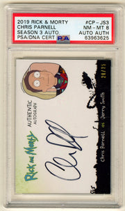 2019 Rick and Morty Season 3 Chris Parnell Autograph Card #CP-JS3 PSA 8 - TvMovieCards.com