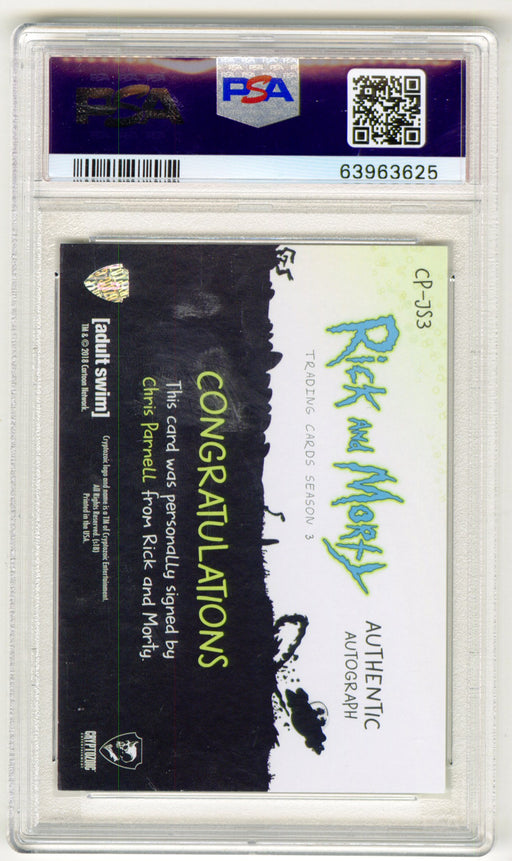 2019 Rick and Morty Season 3 Chris Parnell Autograph Card #CP-JS3 PSA 8 - TvMovieCards.com
