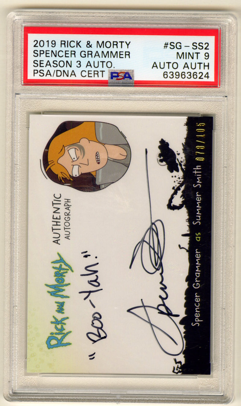 2019 Rick and Morty Season 3 Spencer Grammer Autograph Card #SG-SS2 PSA 9 - TvMovieCards.com