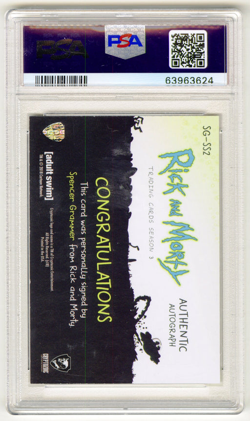 2019 Rick and Morty Season 3 Spencer Grammer Autograph Card #SG-SS2 PSA 9 - TvMovieCards.com