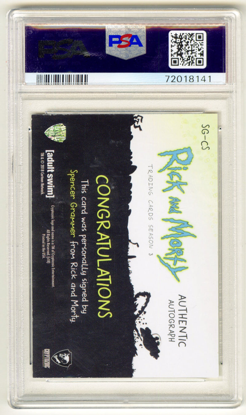 2019 Rick and Morty Season 3 Spencer Grammer Autograph Card #SG-CS PSA 8 - TvMovieCards.com