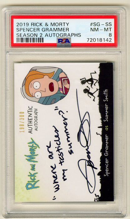 2019 Rick and Morty Season 2 Spencer Grammer Autograph Card #SG-SS PSA 8