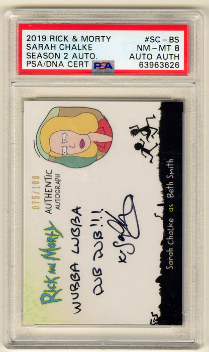 2019 Rick and Morty Season 2 Sarah Chalke Autograph Card #SG-BS PSA 8