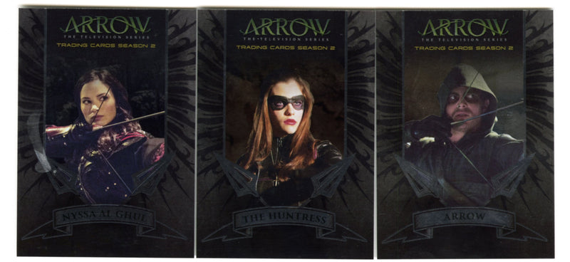 2015 Arrow Season 2 Silver Foil Parallel Archers Chase Card Set A1-A3 - TvMovieCards.com