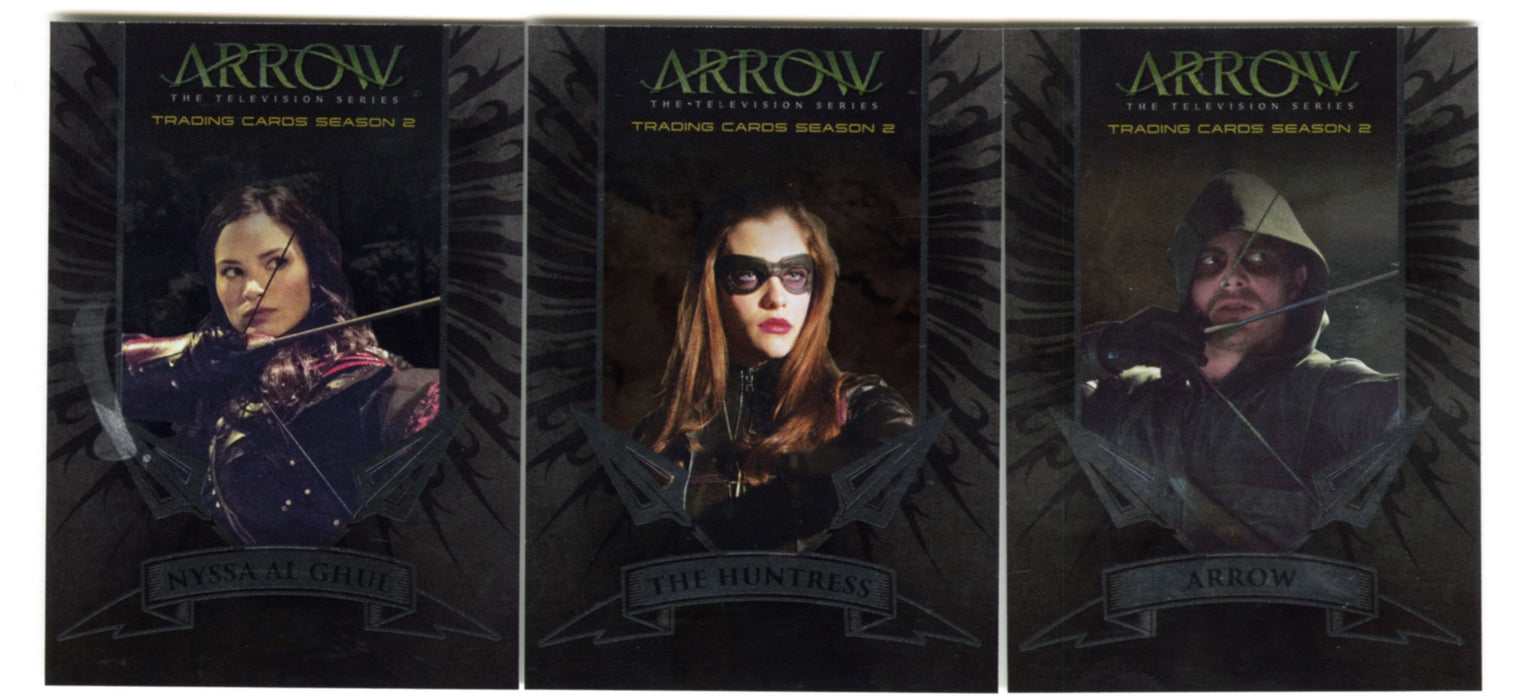 2015 Arrow Season 2 Silver Foil Parallel Archers Chase Card Set A1-A3