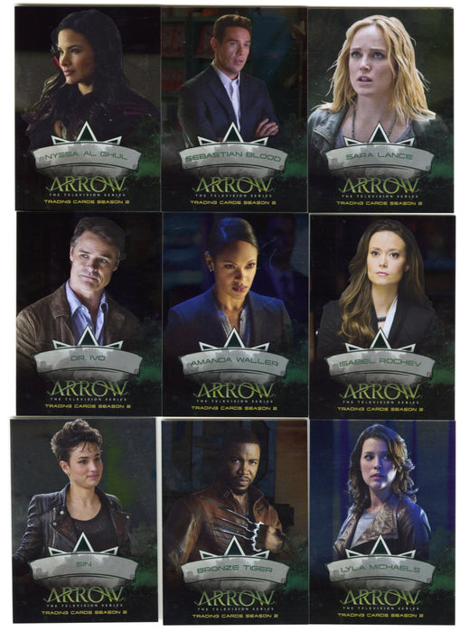 2015 Arrow Season 2 Silver Foil Parallel Character Bios Chase Card Set CB1-CB9