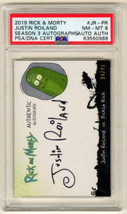 2019 Rick and Morty Season 3 Justin Roiland Pickle Rick Autograph Card #JR-PR - TvMovieCards.com