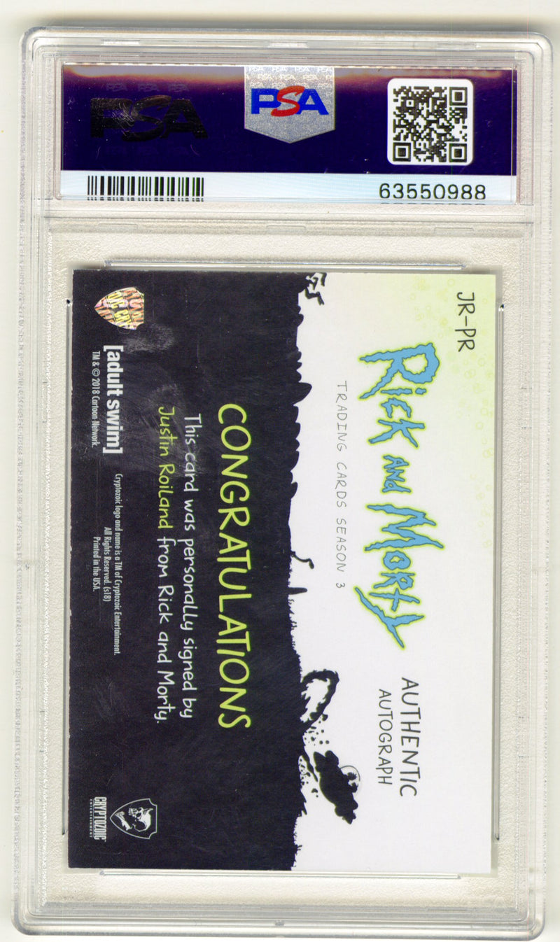 2019 Rick and Morty Season 3 Justin Roiland Pickle Rick Autograph Card #JR-PR - TvMovieCards.com