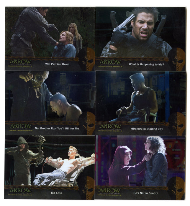 2015 Arrow Season 2 Silver Foil Parallel Mirakuru Chase Card Set U1-U6
