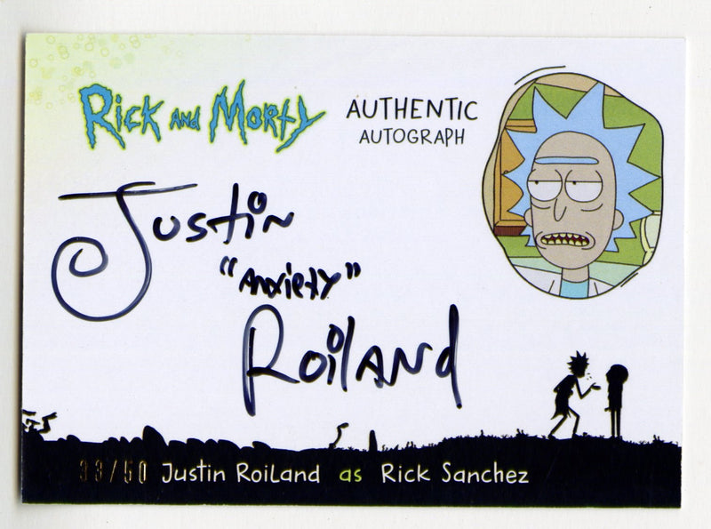 2018 Rick and Morty Season 1 Justin Roiland Rick Sanchez Autograph Card #JR-R - TvMovieCards.com
