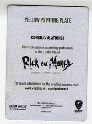 2019 Rick and Morty Season 2 Character C11 Glaxo Slimslom Yellow Printing Plate - TvMovieCards.com