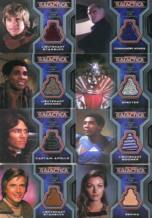 Battlestar Galactica Colonial Warriors Costume Card Set CC2 thru CC12 - TvMovieCards.com