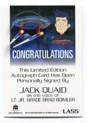Star Trek 2026 Connections Jack Quaid as Lt. Jr. Boimler Autograph Card LA55 - TvMovieCards.com