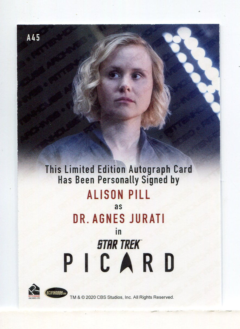 Star Trek 2026 Connections Alison Pill as Dr. Agnes Jurati Autograph Card A45 - TvMovieCards.com