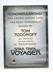 Star Trek 2026 Connections Tom Todoroff as Darod Autograph Card - TvMovieCards.com