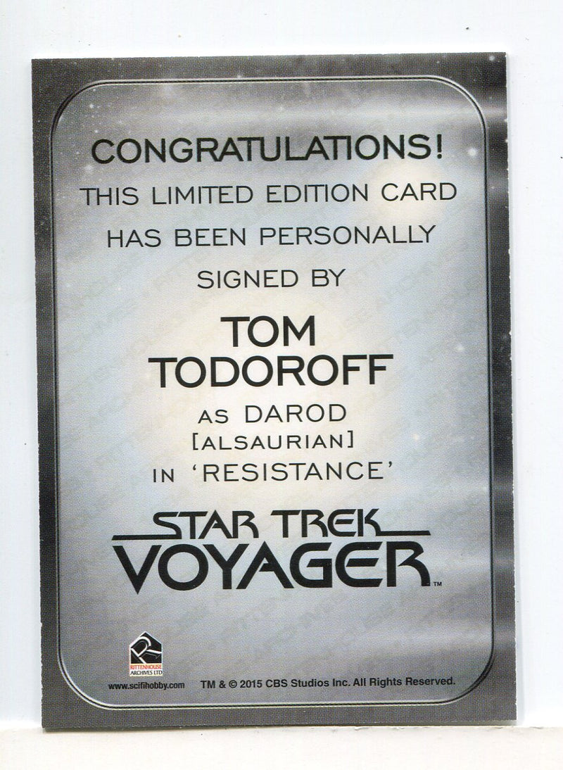 Star Trek 2026 Connections Tom Todoroff as Darod Autograph Card - TvMovieCards.com