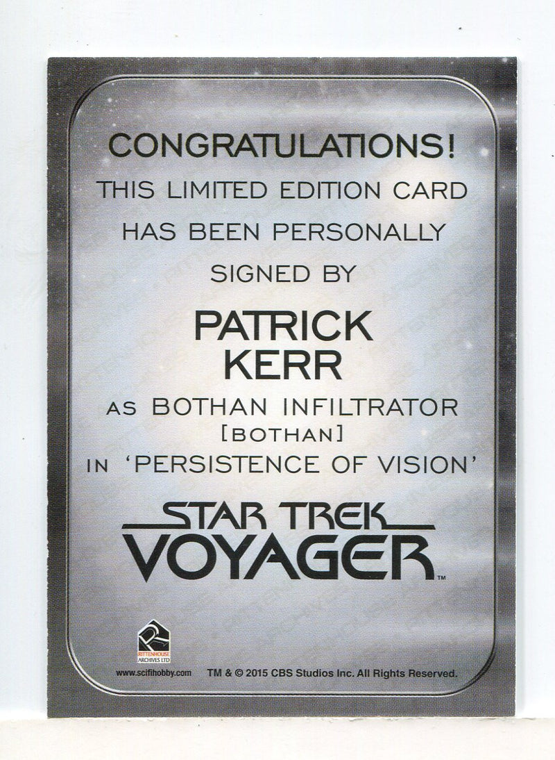 Star Trek 2026 Connections Patrick Kerr as Bothan Infiltrator Autograph Card - TvMovieCards.com
