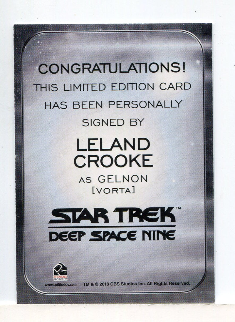 Star Trek 2026 Connections Leland Crooke as Gelnon Autograph Card - TvMovieCards.com