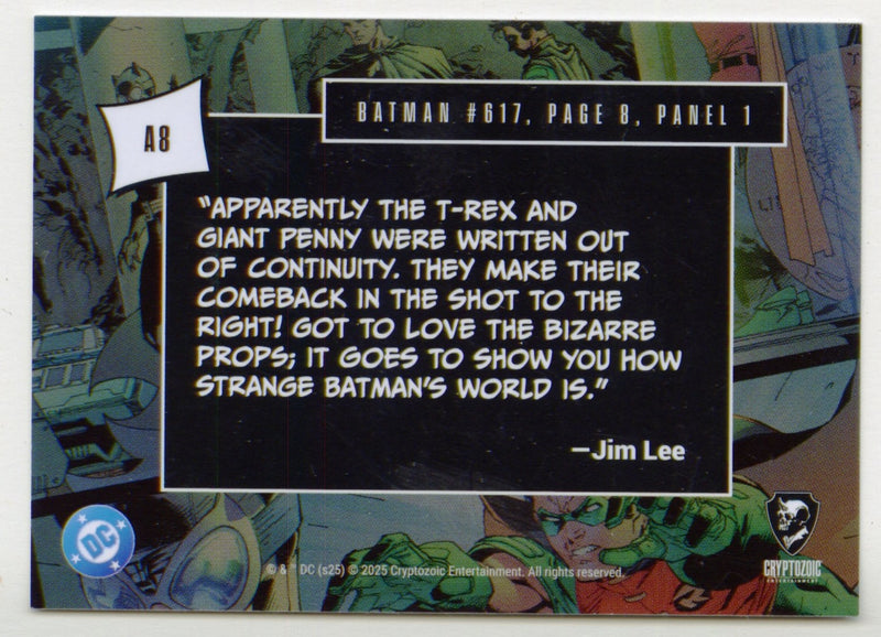 2025 Cryptozoic Batman Hush Essentials Annotated Covers A8 Black Brilliance Card - TvMovieCards.com