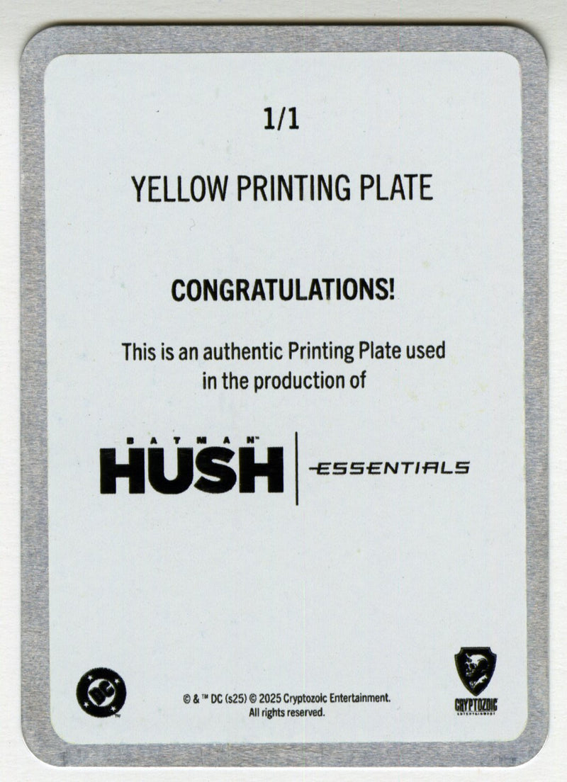 2025 Batman Hush Essentials Yellow Printing Plate #50 Taking Talia Head - TvMovieCards.com