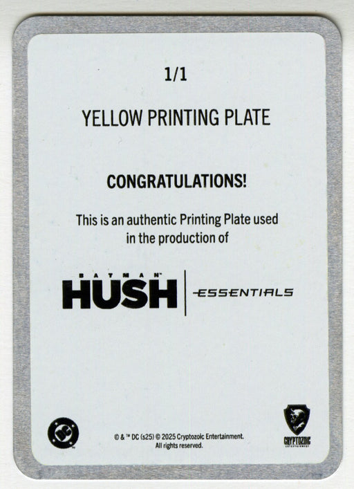 2025 Batman Hush Essentials Yellow Printing Plate #50 Taking Talia Head - TvMovieCards.com
