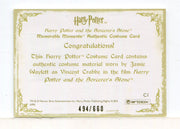 Harry Potter Memorable Moments Vincent Crabbe Costume Card HP C1 #494/660 - TvMovieCards.com