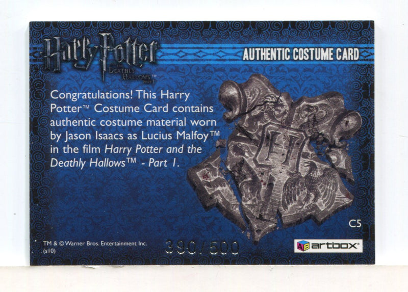 Harry Potter Deathly Hallows 1 Lucius Malfoy Costume Card HP C5 #390/500 - TvMovieCards.com