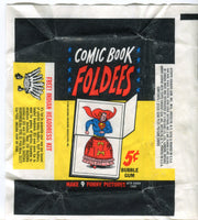 Comic Book Foldees 1966 Topps Vintage 5 Cent Bubble Gum Trading Card Wrapper - TvMovieCards.com