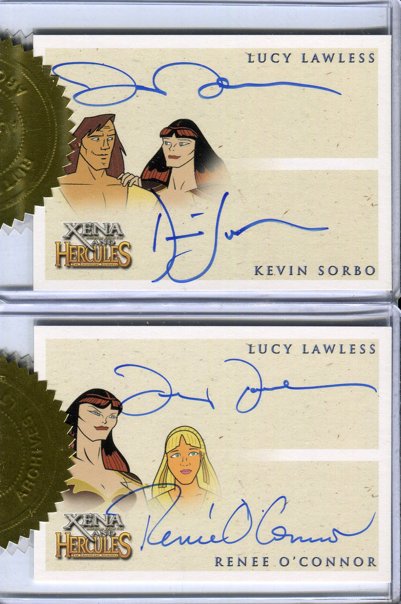 Xena & Hercules Animated Adventures Double Autograph Card Set 2 Cards - TvMovieCards.com