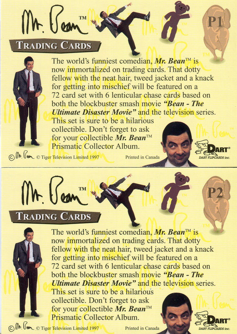 Mr. Bean Movie Promo Card Set P1 and P2 Dart Flipcards 1998 - TvMovieCards.com