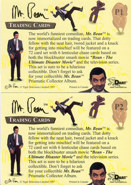 Mr. Bean Movie Promo Card Set P1 and P2 Dart Flipcards 1998 - TvMovieCards.com