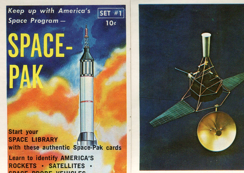 1962 Space-Pak 10 Card Set Space Library Complete NASA The Space Race Vintage - TvMovieCards.com