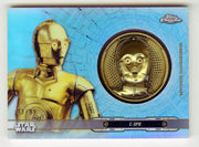 2019 Star Wars Chrome Legacy Blue C-3PO Droid Medallion DC-C3 Card /99 - TvMovieCards.com