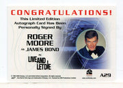 James Bond A29 The Quotable James Bond Roger Moore Autograph Card - TvMovieCards.com
