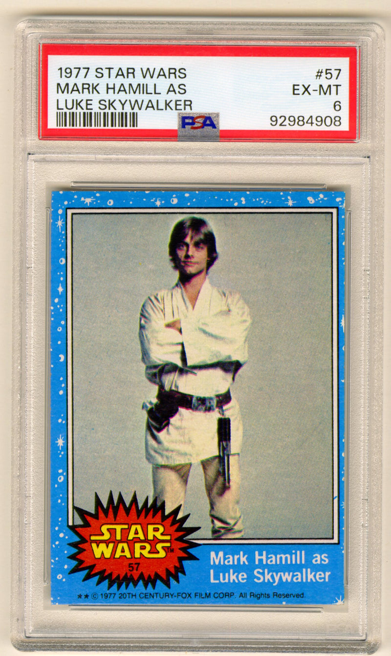 1977 Star Wars Mark Hamill as Luke Skywalker #57 Trading Card PSA 6 EX-MT - TvMovieCards.com