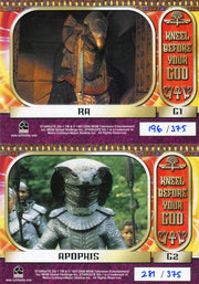 Stargate SG-1 Season Eight Kneel Before Your God Limited Chase Card Set G1 G2 - TvMovieCards.com
