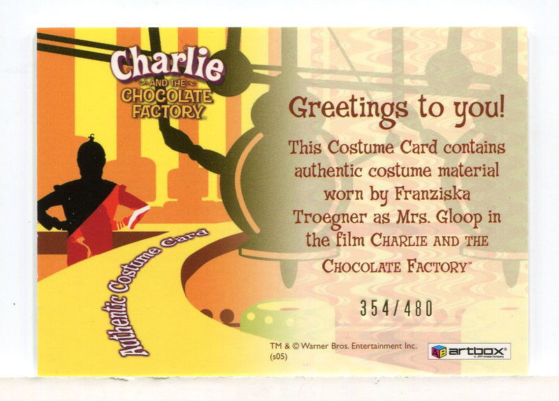 Charlie & Chocolate Factory Mrs. Gloop Costume Card #354/480 - TvMovieCards.com
