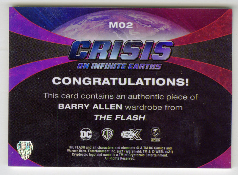 CZX Crisis on Infinite Earths M02 Grant Gustin as Barry Allen Wardrobe Card - TvMovieCards.com