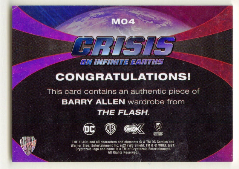 CZX Crisis on Infinite Earths M04 Grant Gustin as Barry Allen Wardrobe Card - TvMovieCards.com