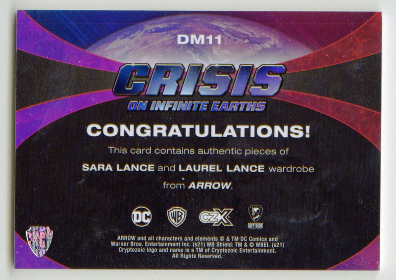 CZX Crisis on Infinite Earths DM11 Caity Lotz Katie Cassidy Dual Wardrobe Card - TvMovieCards.com