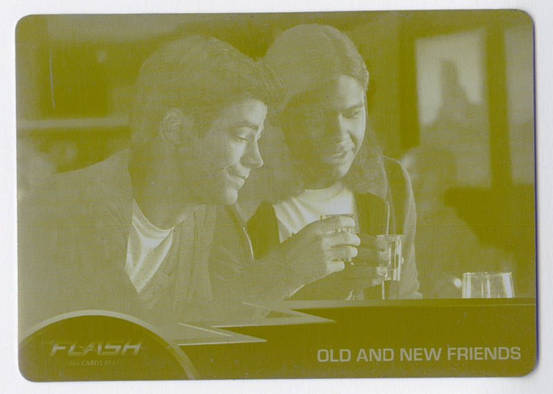 2016 Flash Season 1 Yellow Printing Plate Trading Card #13 Old and New Friends 1/1 - TvMovieCards.com