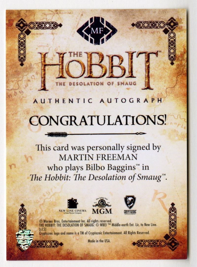 Hobbit Desolation of Smaug Martin Freeman as Bilbo Baggins Autograph Card MF - TvMovieCards.com