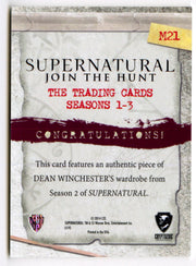 Supernatural Seasons 1-3 Dean Winchester Wardrobe Costume Card # M21 - TvMovieCards.com
