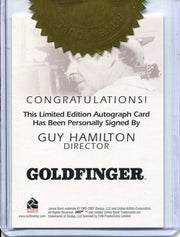 James Bond in Motion 2008 3 Case Dealer Incentive Guy Hamilton Autograph Card - TvMovieCards.com